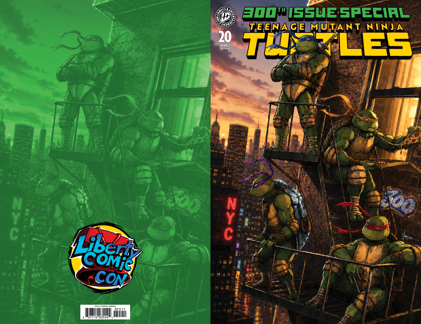 TMNT 300th Issue Liberty Comic Con Exclusive Cover Trade Dress