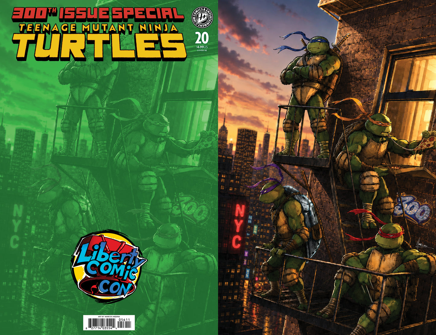 TMNT 300th Issue Liberty Comic Con Exclusive Cover Virgin